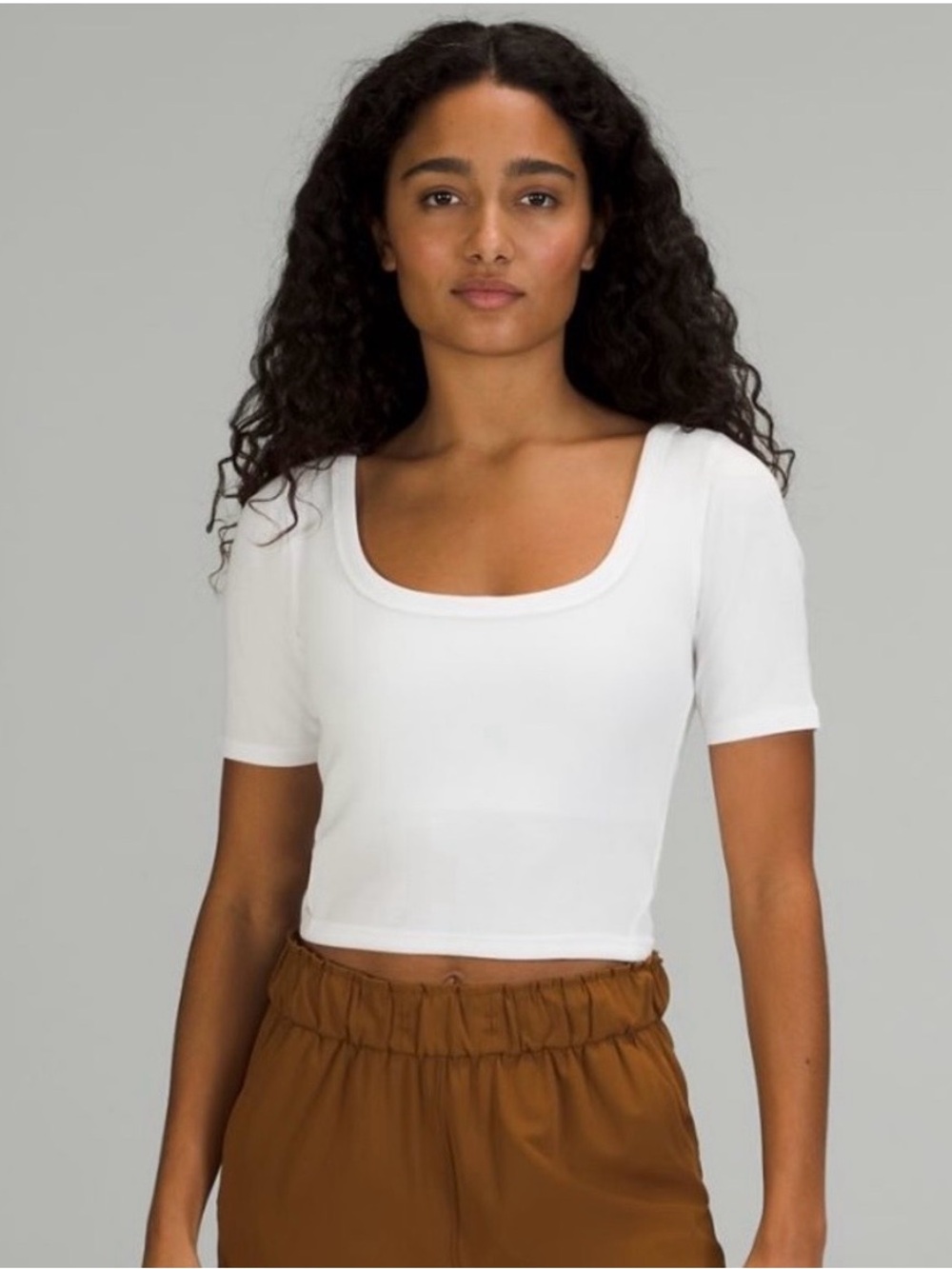 Lululemon ribbed ballet core crapshoot sleeve shirt, white size 14. White
